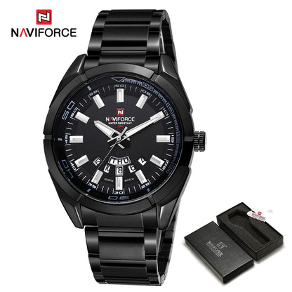 Montres Hommes NAVIFORCE, en Acier, Étanche, Quartz, Date, Montre-Bracelet de Luxe pour Homme de Marque Supérieure, relogio masculino