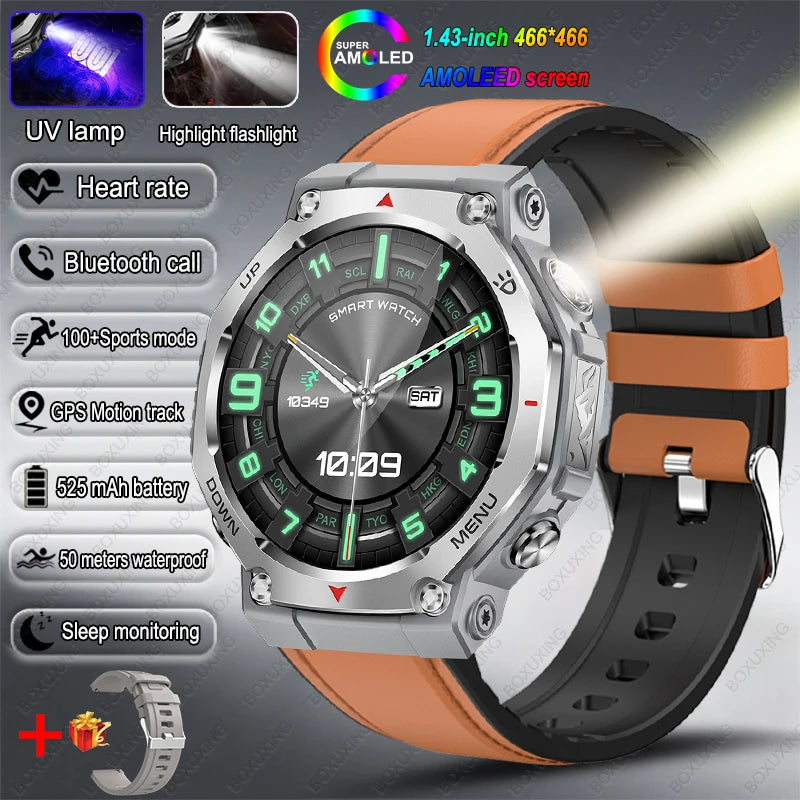 Nouvelle Montre Connectée T-Rex 3 Ultra Sports de Plein Air 2026 pour Hommes, Suivi GPS, Étanche 5 ATM, Fréquence Cardiaque, Appel Bluetooth HD