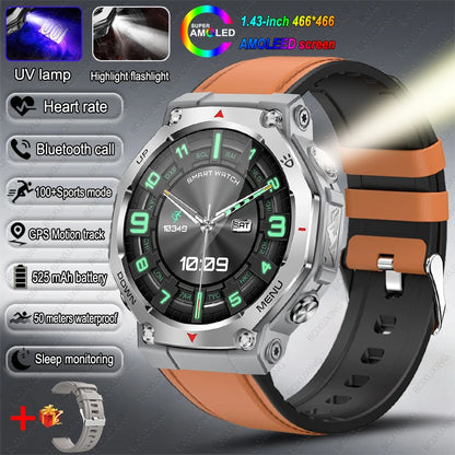 Nouvelle Montre Connectée T-Rex 3 Ultra Sports de Plein Air 2026 pour Hommes, Suivi GPS, Étanche 5 ATM, Fréquence Cardiaque, Appel Bluetooth HD