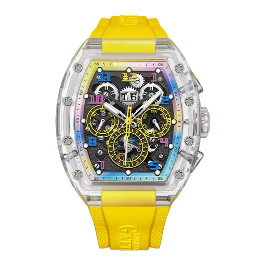 ChronoState BONEST GATTI Tonneau – Automatic Mechanical Watch | Crystal Multi Dial Luxury Timepiece