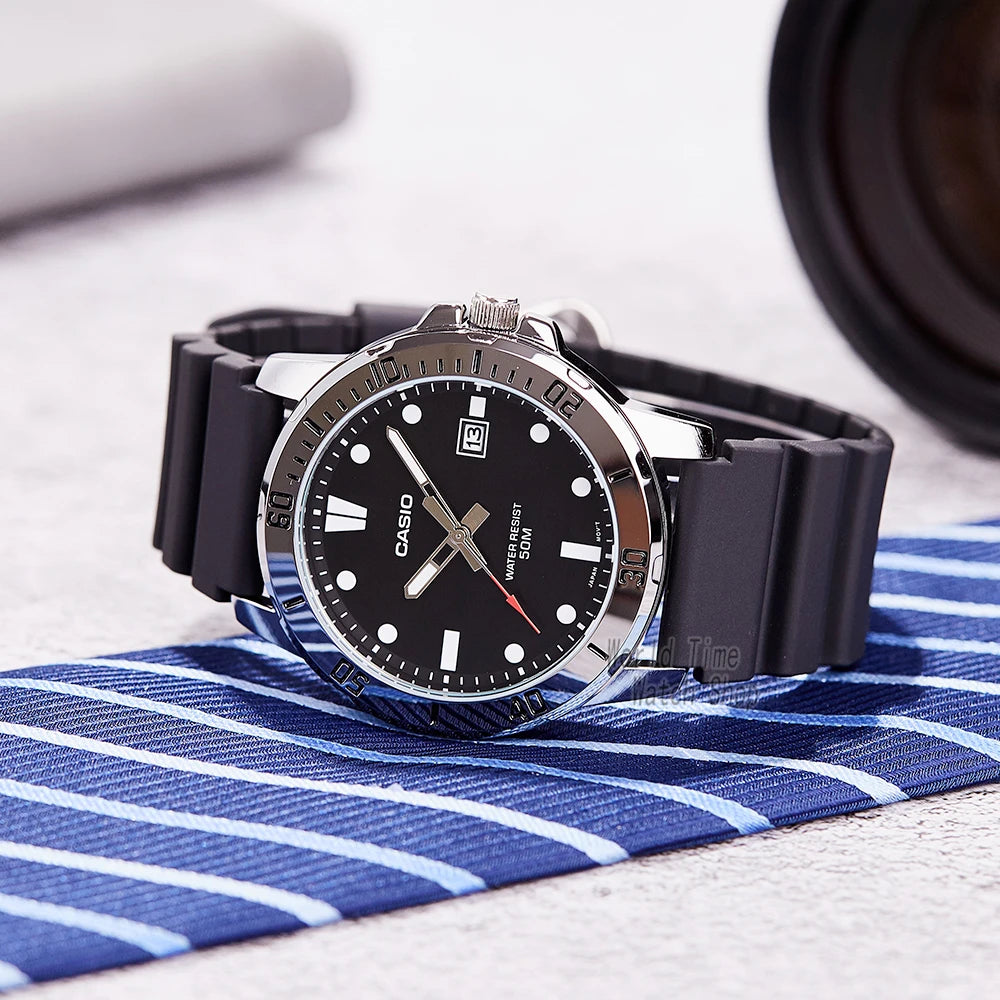 Montre Casio pour homme, mode professionnelle, bracelet en résine, étanche, MTP-VD01-1E