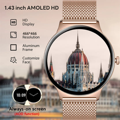 2026 Nouvelle Montre Connectée Ultra Mince 7.9MM Femmes Écran Toujours Affiché Temps Bracelet Sport Appel Bluetooth Montres Intelligentes Mode ios