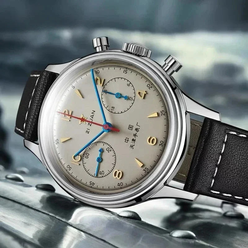 Montres homme 1963 montre automatique pilote 42mm étanche chronographe quartz rétro montre habillée vintage
