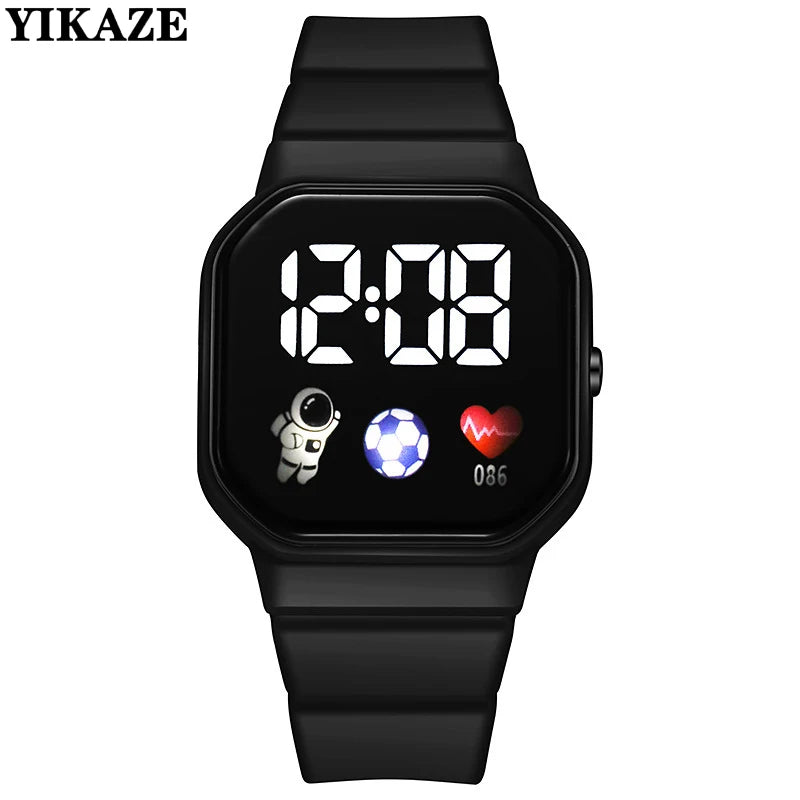 Montre numérique LED 2026 pour enfants garçons Montres de sport étanches filles Montre numérique en silicone Montre électronique décontractée pour enfants Reloj