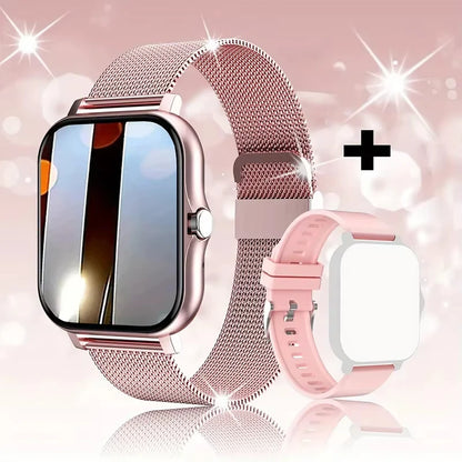 LAXASFIT 2025 Nouvelle Montre Connectée pour Hommes Femmes Cadeau Écran Tactile Complet Montre de Sport et de Fitness Appel Bluetooth Montre Intelligente Digitale