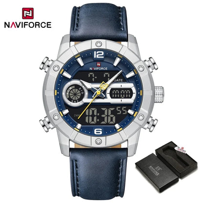 NAVIFORCE NF9263 Chronograph Genuine Leather Strap Watch