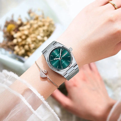 POEDAGAR Montres élégantes pour femmes Étanche Lumineux Date Semaine Montre Femme Quartz Acier inoxydable Montre-bracelet de mode pour femme