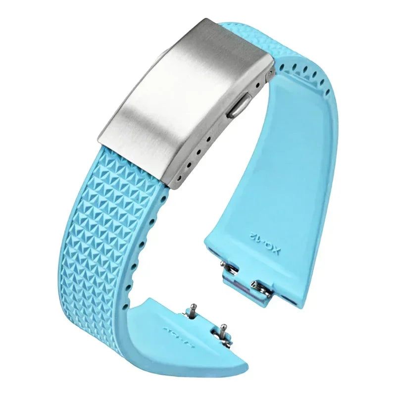 Bracelet en caoutchouc fluoré pour Tissot PRX Series Super Player 35mm 40mm FKM Femmes Hommes Boucle déployante à dégagement rapide Bracelet de montre 11mm 12mm