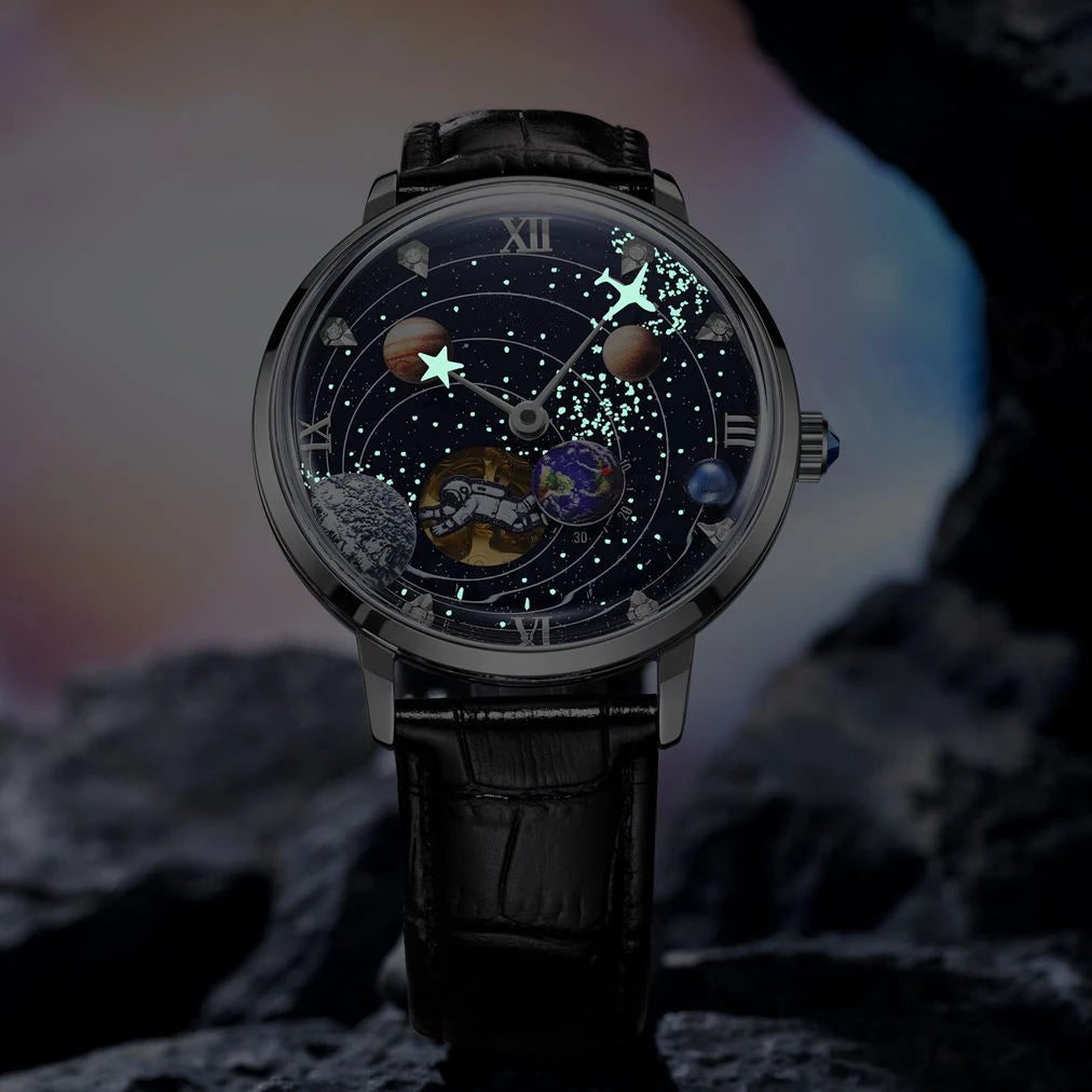 Space Explorer Galaxy Planet Automatic Mechanical Watch