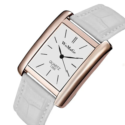 Montre à Quartz ChronoState Square Classic Femme | Montre-Bracelet Décontractée pour Femme avec Cadran Élégant Noir et Blanc