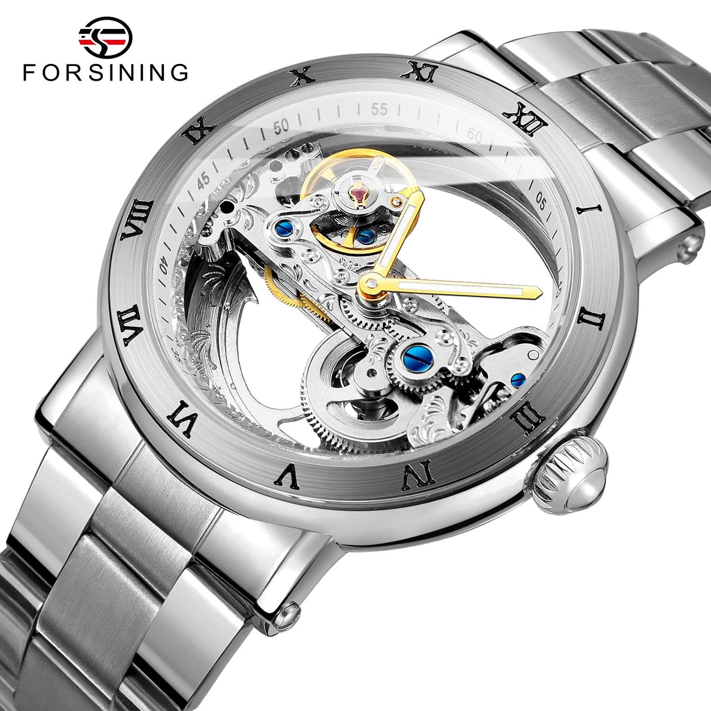 2026 Montre-bracelet de luxe originale en acier inoxydable avec squelette, tourbillon, automatique, mécanique, étanche et lumineuse pour homme