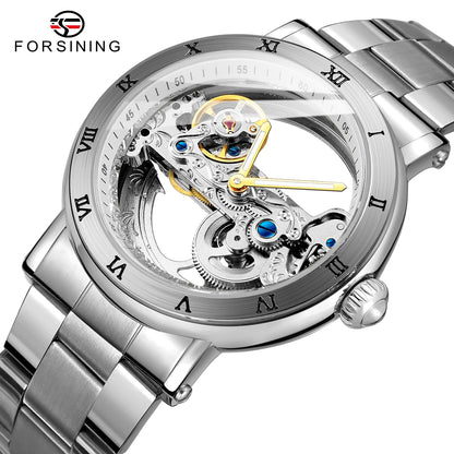 2026 Montre-bracelet de luxe originale en acier inoxydable avec squelette, tourbillon, automatique, mécanique, étanche et lumineuse pour homme