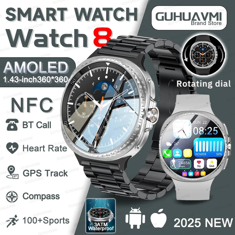 2026 Fashion New Watch 8 Ultra Classic Smar Watch GPS Compass NFC 46mm HD Call Chat GPT 3ATM Waterproof Men Watch Sports Version