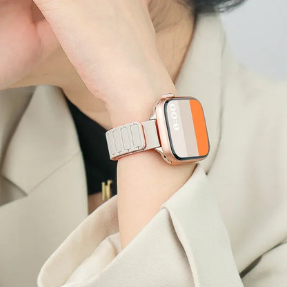 Bracelet fin en silicone à sangle magnétique pour femme pour Apple Watch S11 10 46/42mm 45mm 44 38mm 40mm 41mm 42mm iWatch SE 9 8 7 6 5 4 3 2 1