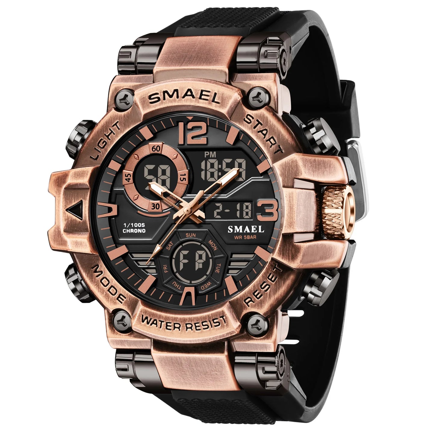 Montre de marque SMAEL 8110 étanche, Dropshipping, avec alarme et veilleuse, pour jeunes, style mode et affaires, mouvement à quartz, sport