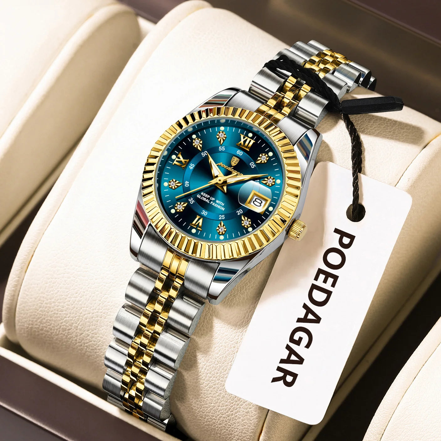 POEDAGAR Top Luxury Watch For Women Waterproof Stainless Steel Luminous Date Ladies Watch Quartz Fashion Elegant Women's Watches