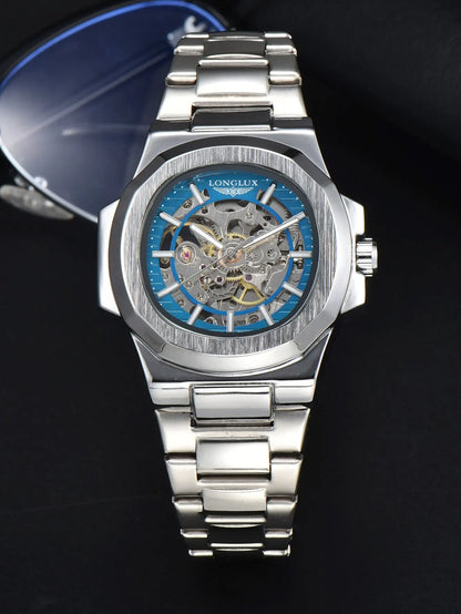 Men automatic watch luxury mechanical watches waterproof business skeleton wholesale stainless steel gift man watch