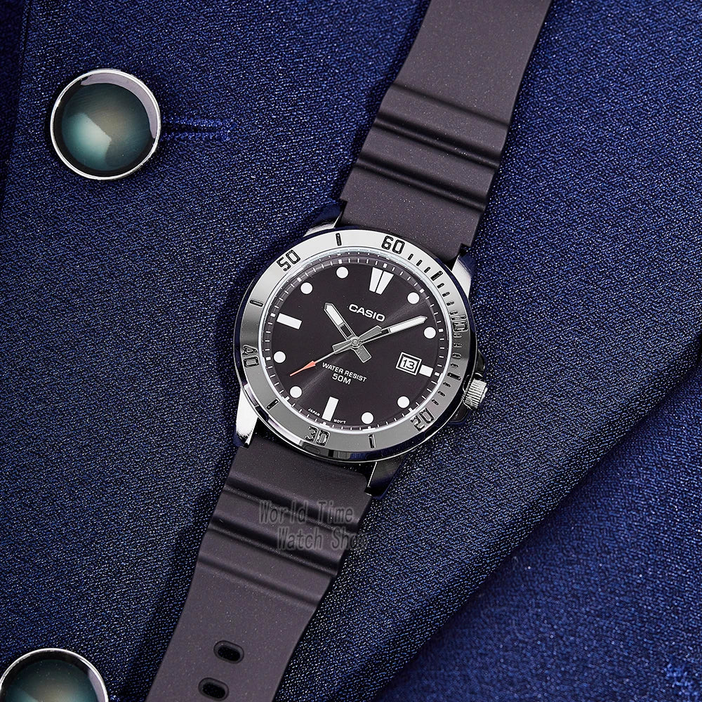 Montre Casio pour homme, mode professionnelle, bracelet en résine, étanche, MTP-VD01-1E