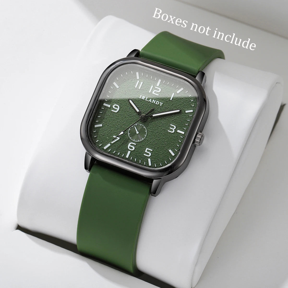 Montre Femme Tendance Carrée Décontractée Bracelet en Silicone Montres à Quartz Montre de Sport pour Hommes Femmes Étudiants (Sans Boîte)