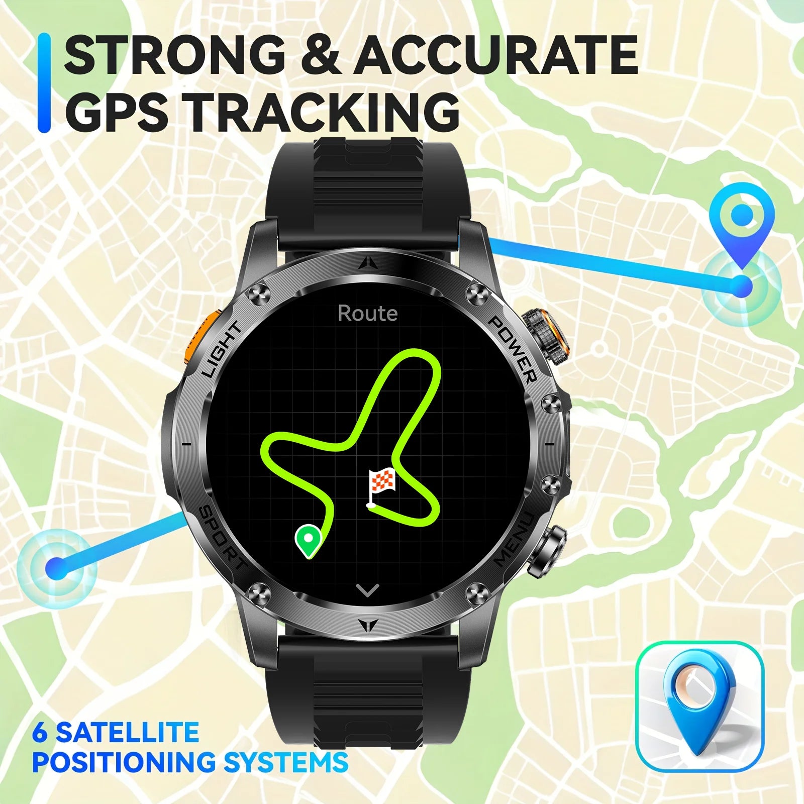 2025 New GPS Outdoor Sports Smart Watch Men AMOLED Screen NFC Flashlight Heart rate Waterproof Bluetooth Call 1000mAh SmartWatch