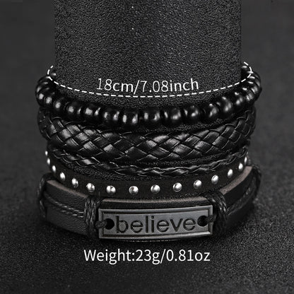 Lot de 5 montres-bracelets à quartz pour homme avec cadran arabe et bracelet en cuir (sans boîte)