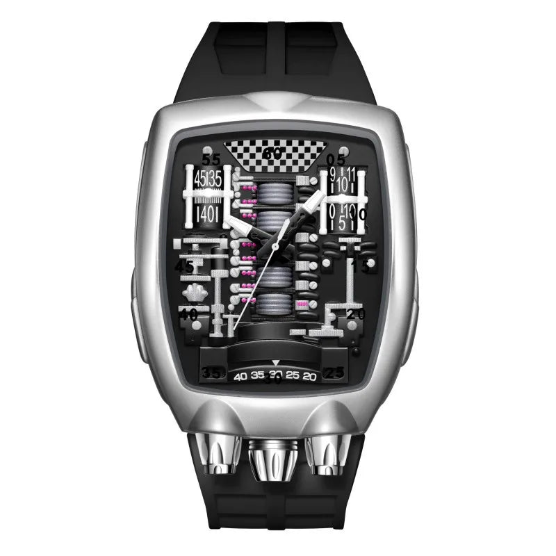 Alien Y2k Transparent hollow design Quartz Watch Mens Special Creative unique case Shape Design Fashion Men Watch AAA Clock