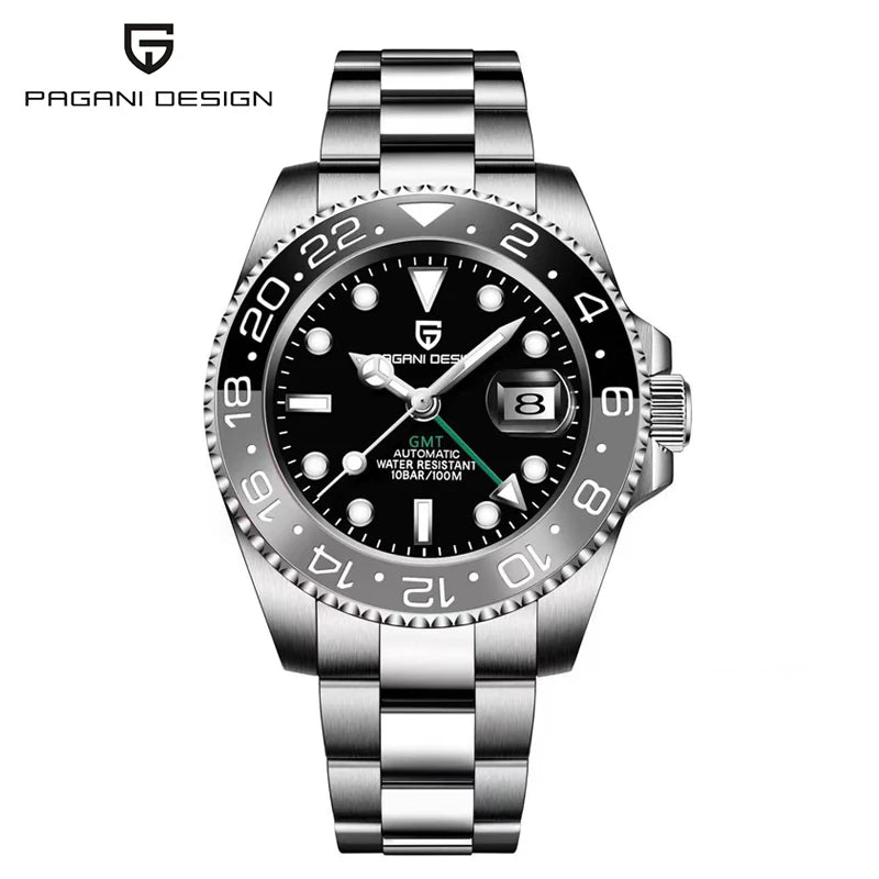 Nouvelle montre PAGANI DESIGN GMT automatique 1662 pour hommes, 40 mm, bracelet de marque supérieure, étanche 100 m, montres-bracelets mécaniques pour hommes, horloge