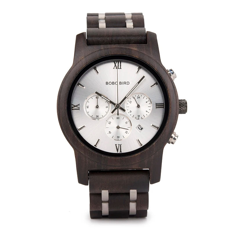 BOBOBIRD Customizable Engraved Wooden Watch for Men - Unique Personalized Birthday Gift for Dad Son Husband Boyfriend Special