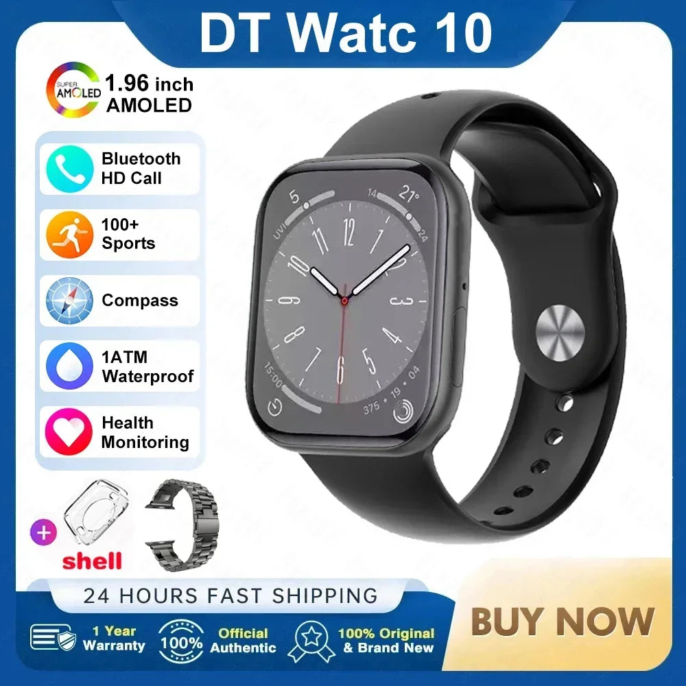 2025 Nouvelle montre connectée originale pour Apple DT Watch 10 Homme AMOLED 4 Go Mémoire Musique 3D Surround Appel BT Étanche Montre intelligente Femme