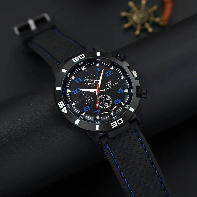 5 pieces of men's quartz watch set, perfect as a Christmas gift
