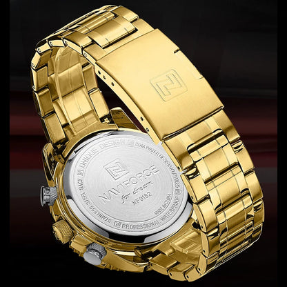 NAVIFORCE 2025 Nouvelle Montre Sport Homme Luxe Originale Montre-Bracelet en Acier Inoxydable Hommes Double Affichage Militaire Montres Étanche