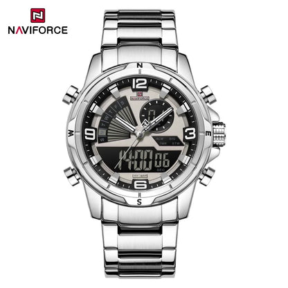 NAVIFORCE NF9257 Dual Display Stainless Steel Watch