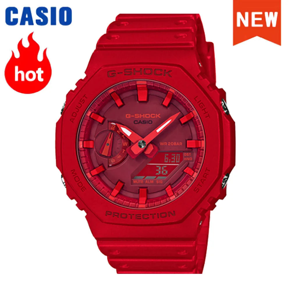 Montre homme Casio GA-2100 série 2026 Flame Inside, montre tendance sport multifonction mode antichoc à disque de couleur G-SHOCK