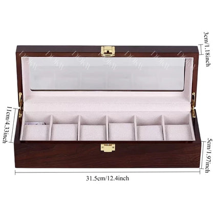 Luxury Wooden Watch Box 1/2/3/5/6/10/12 Grids Watch Organizers 6 Slots Wood Holder Boxes for Men Women  Watches Jewelry Display