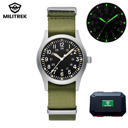 Montre Homme MILITREK 2026 Nouvelle Montre Militaire Rétro Quartz VH31 37mm Saphir Acier Inoxydable Étanche 100m Lumineux C3 Reloj Hombre
