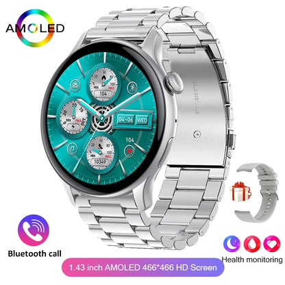 Nouvelle montre intelligente AMOLED True 2026 pour femmes, écran toujours allumé, résolution 466*466 HD, suivi de santé, appels vocaux, NFC, Smartwatch pour femmes