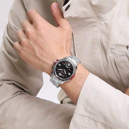 Montre-bracelet à quartz décontractée pour hommes, marque NAVIFORCE, en acier inoxydable, style affaires, étanche et lumineuse, Relogio