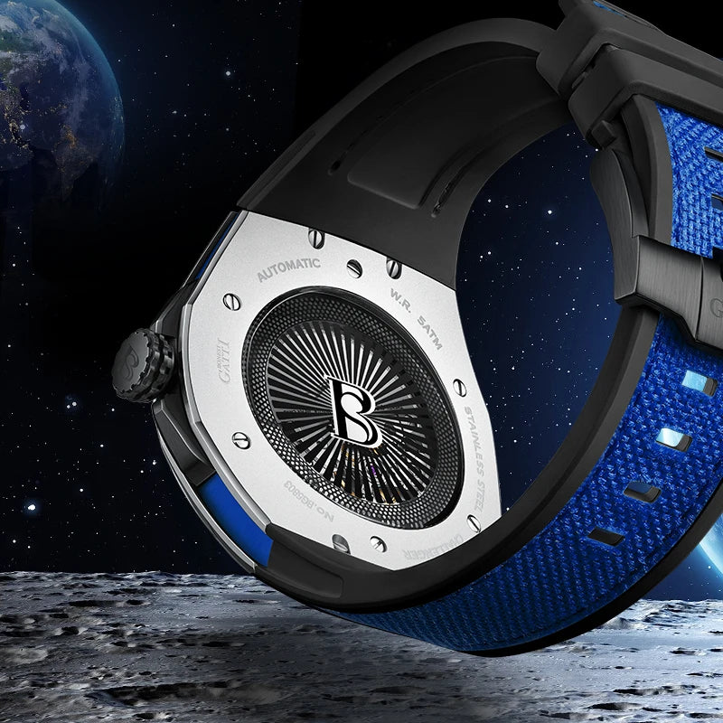 BONEST GATTI 5803 Montre Homme Automatique Montres de Luxe Lumineuses Étanche Cadran Conceptuel Mécanique Montre-Bracelet