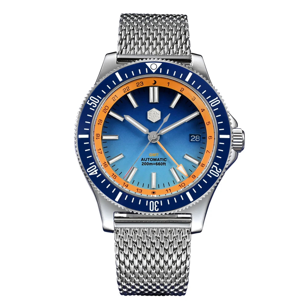 San Martin SN0119-G GMT Automatic Mechanical Watch Bracelet
