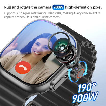DW200 Montre Intelligente Homme WIFI Touch ID NFC Infrarouge avec Caméra Rotative, Déverrouillage par Empreinte Digitale, Fente pour Carte SIM Tactile, Appel Vidéo