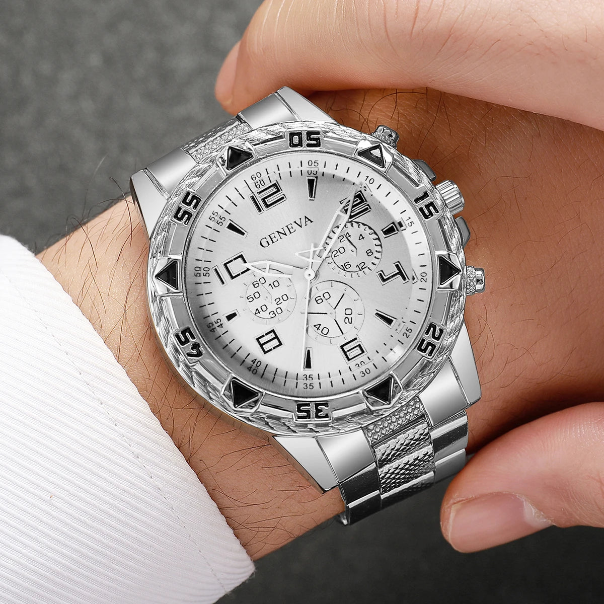 4 Pcs/set Men's Fashion Business Watches Large Display Analog Quartz Watch for Men Watch Gift Men's Watches (Without Box)