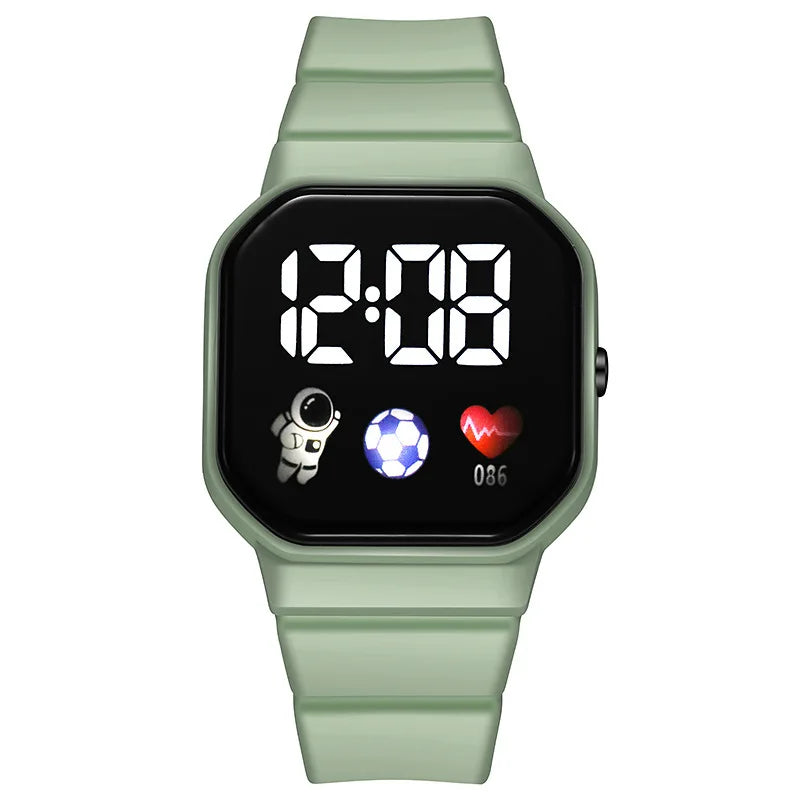 Montre numérique LED 2026 pour enfants garçons Montres de sport étanches filles Montre numérique en silicone Montre électronique décontractée pour enfants Reloj