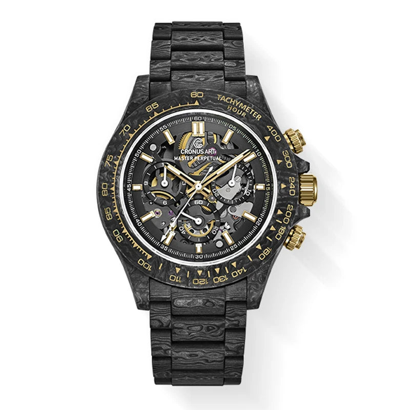 ChronoState CRONUSART CM01-027 – Montre chronographe automatique 42MM | Boîtier squelette en fibre de carbone