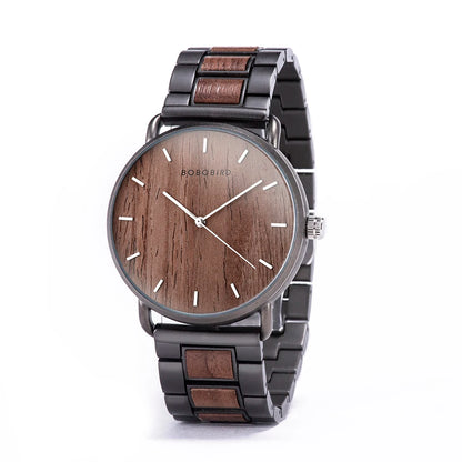 BOBO BIRD Montre Homme Bois de Zèbre Marque de Luxe Montres-bracelets à Quartz pour Homme Horloge Masculine Montres Simples Ultra-minces pour Homme