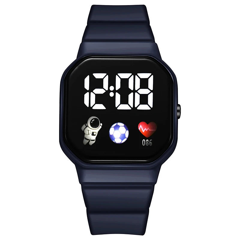 Montre numérique LED 2026 pour enfants garçons Montres de sport étanches filles Montre numérique en silicone Montre électronique décontractée pour enfants Reloj