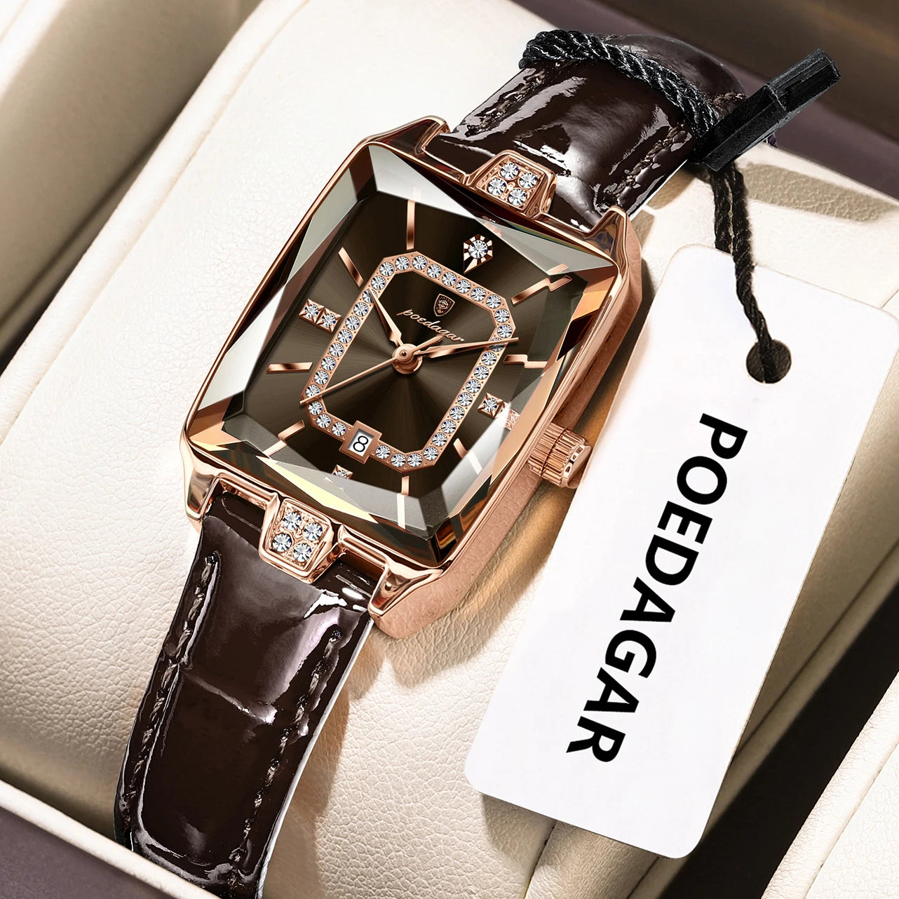 POEDAGAR Original Luxury Women Wristwatch Waterproof Leather Date Woman Watch Elegant High Quality Quartz Women's Watches Reloj