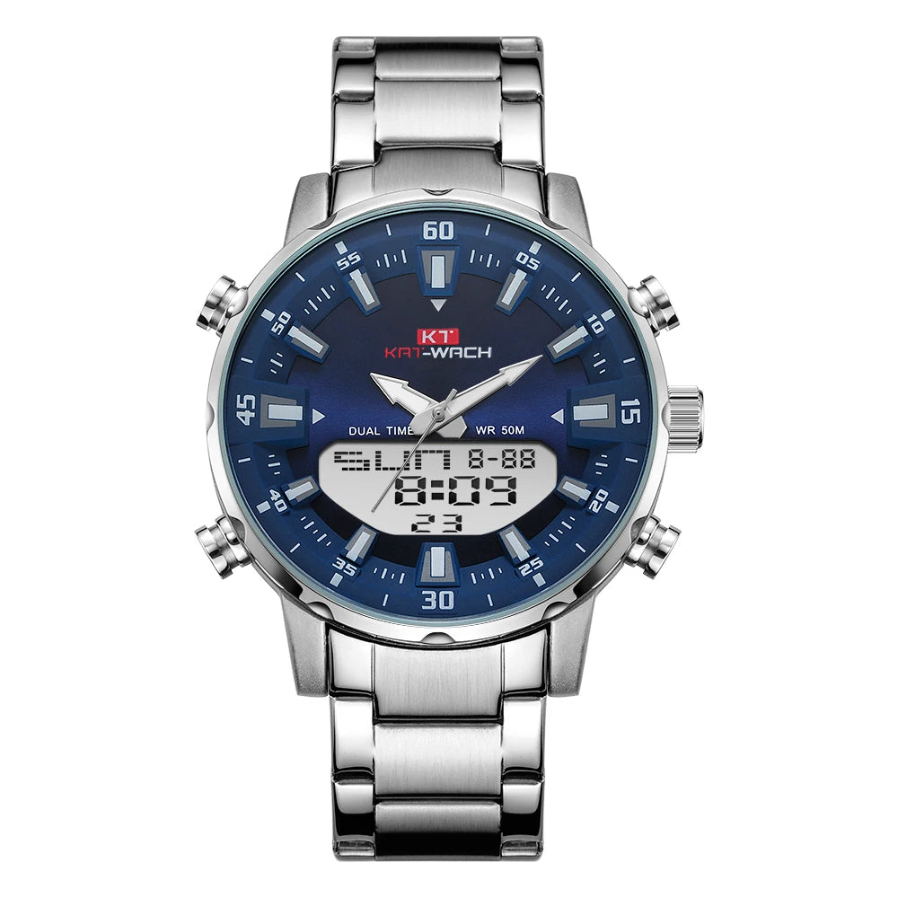 KAT-WACH KT 1815 Dual Display Alloy Case Watch