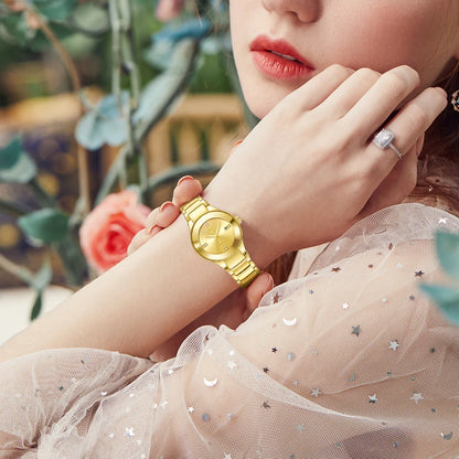 LIEBIG Fashion Golden Luminous Dispaly Quartz Watches Girl Luxury Full Steel Strap Waterproof Wristwatch Woman Clock Reloj Hombr