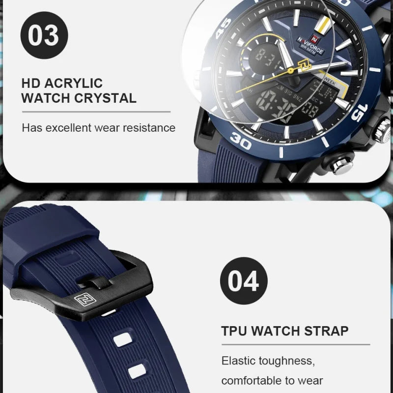 NAVIFORCE 2026 NF7135 Analog LCD Chronograph Watch
