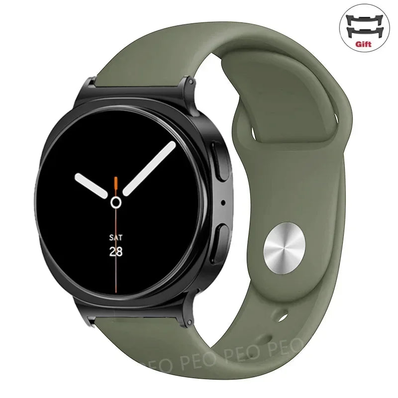 Sports Silicone Strap for Samsung Galaxy Watch 8 40mm 44mm Band No Gaps Correa Bracelet for Galaxy 8 Classic 46mm Accessories